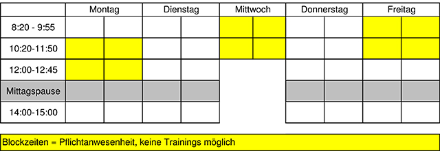 Stundenplaene Im Birch und Muenchhalde 2016/17